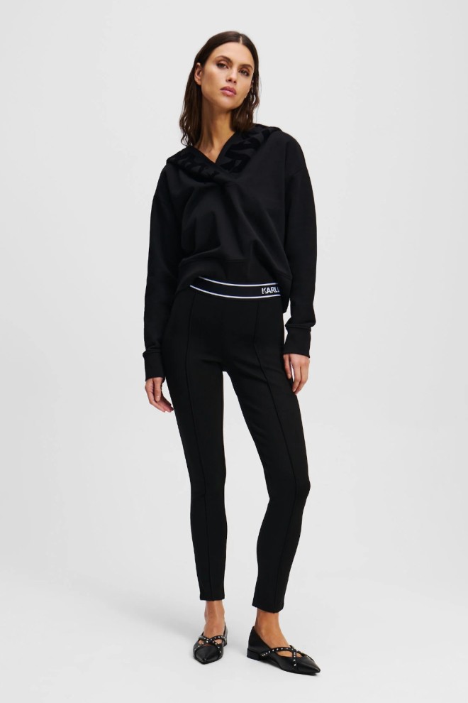 KARL LAGERFELD Czarne damskie legginsy