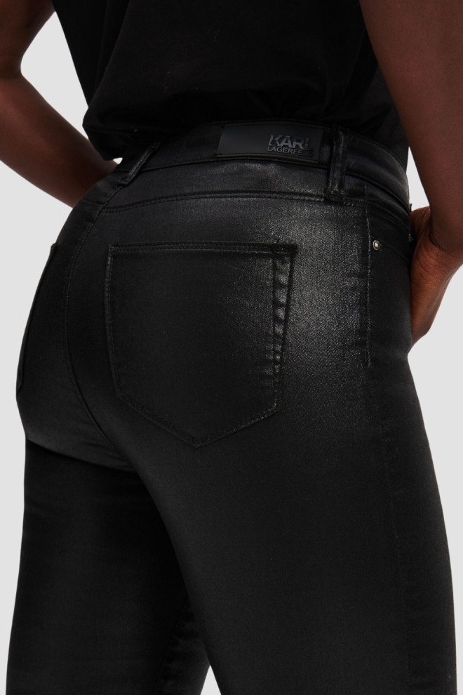 KARL LAGERFELD Pantaloni din denim skinny cu strat de acoperire negri pentru femei
