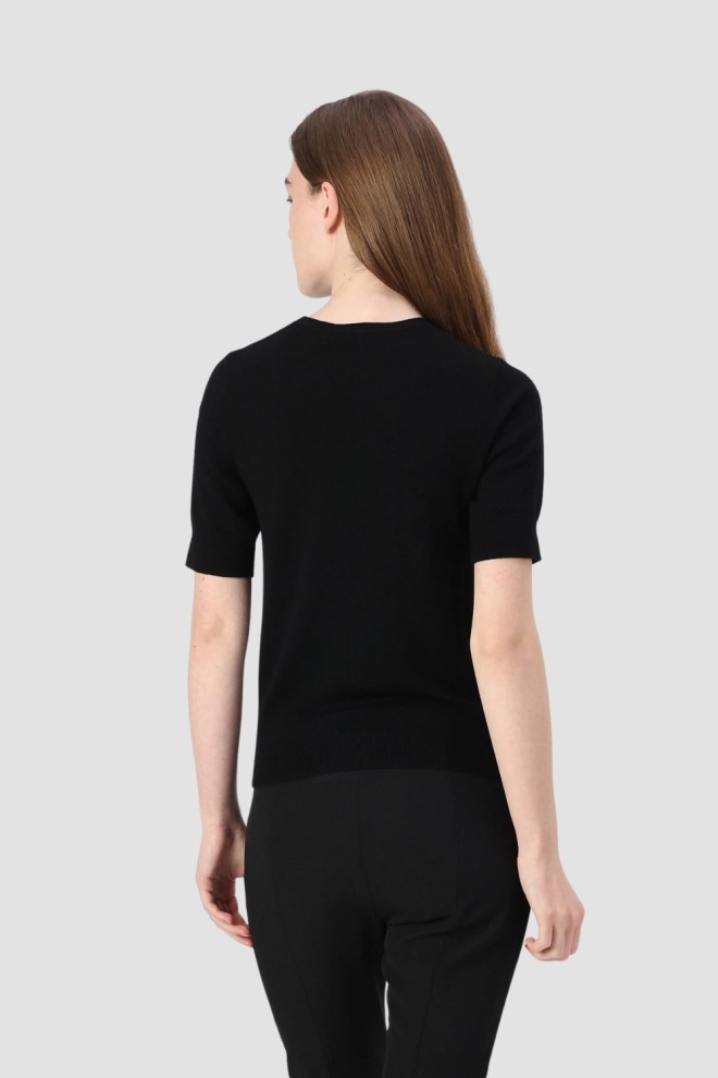 KARL LAGERFELD Pulover negru pentru femei Hearts Knit Top