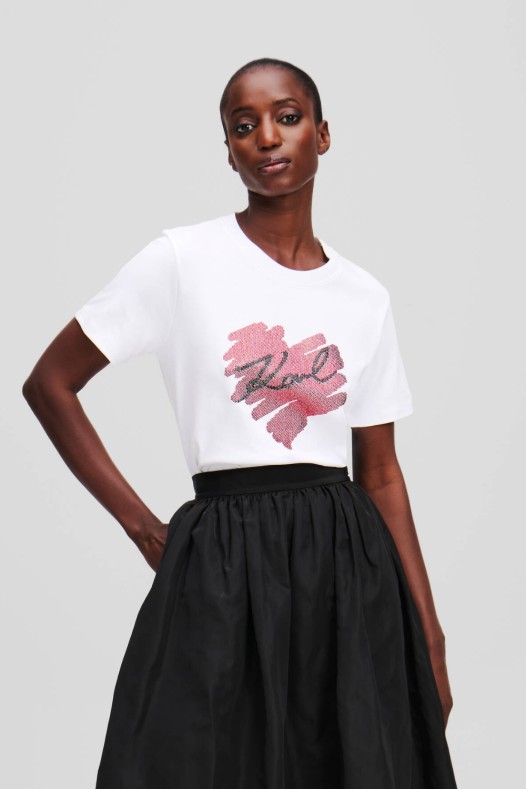 KARL LAGERFELD Tricou alb...