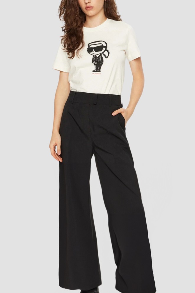 Tricou KARL LAGERFELD Ikon Sketch Karl bej pentru femei