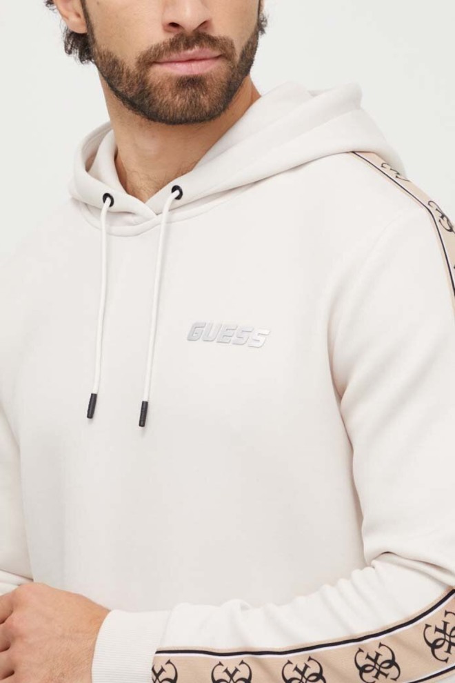 GUESS Hanorac cu dungi Mickey bej pentru bărbați