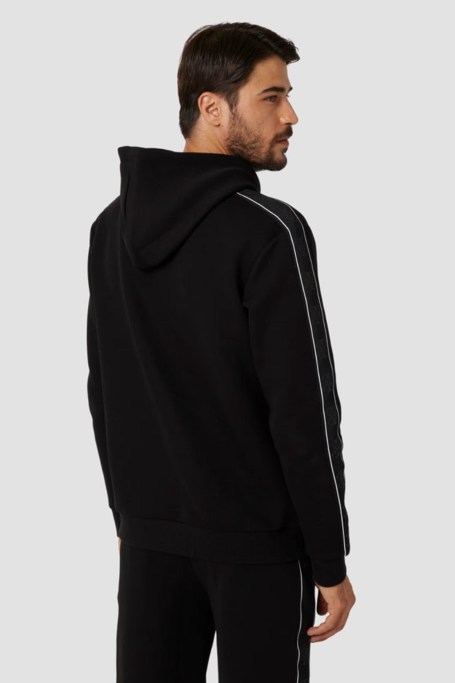 GUESS Tricou negru cu dungi Mickey pentru bărbați