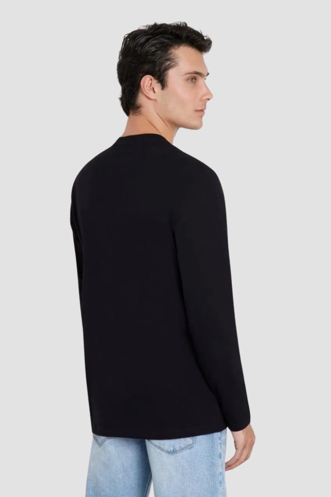 GUESS Negru bărbați cu mânecă lungă Ls Cn