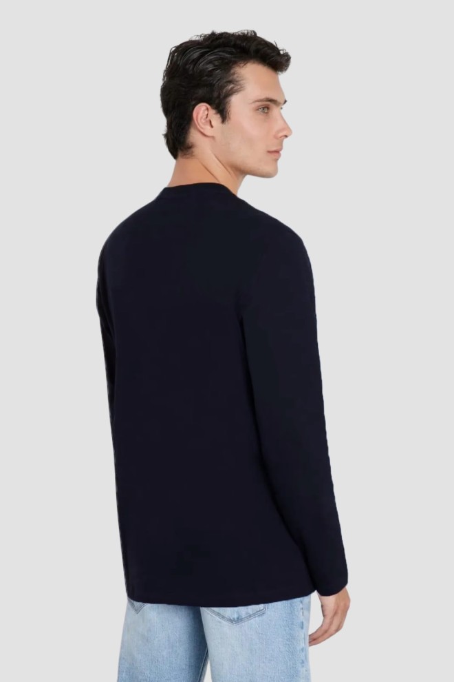 GUESS Bărbați albastru marin cu mânecă lungă Ls Cn