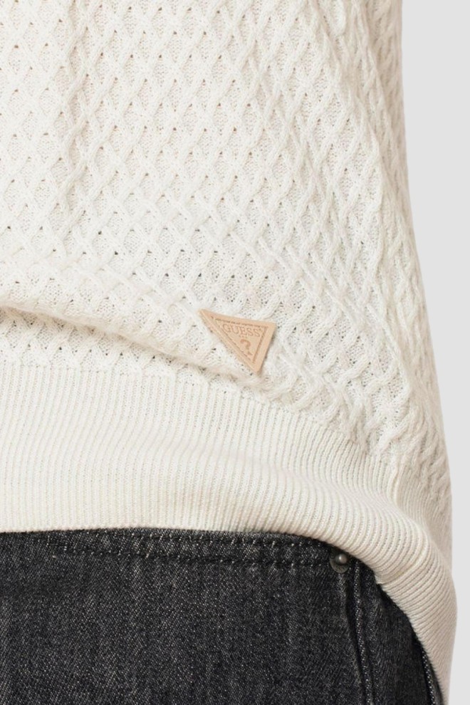 GUESS Pulover bărbați Davin Cn Ls bej