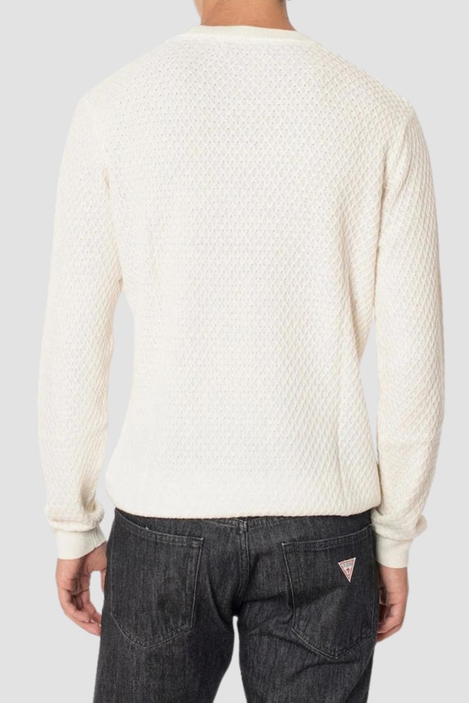 GUESS Pulover bărbați Davin Cn Ls bej