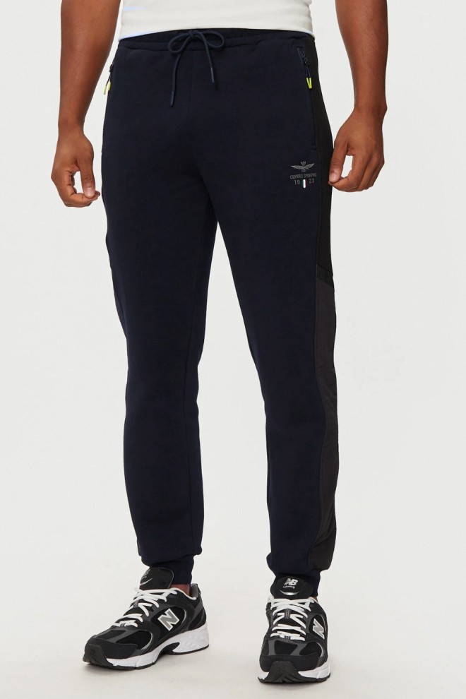 AERONAUTICA MILITARE Navy blue men's sweatpants With Mesh