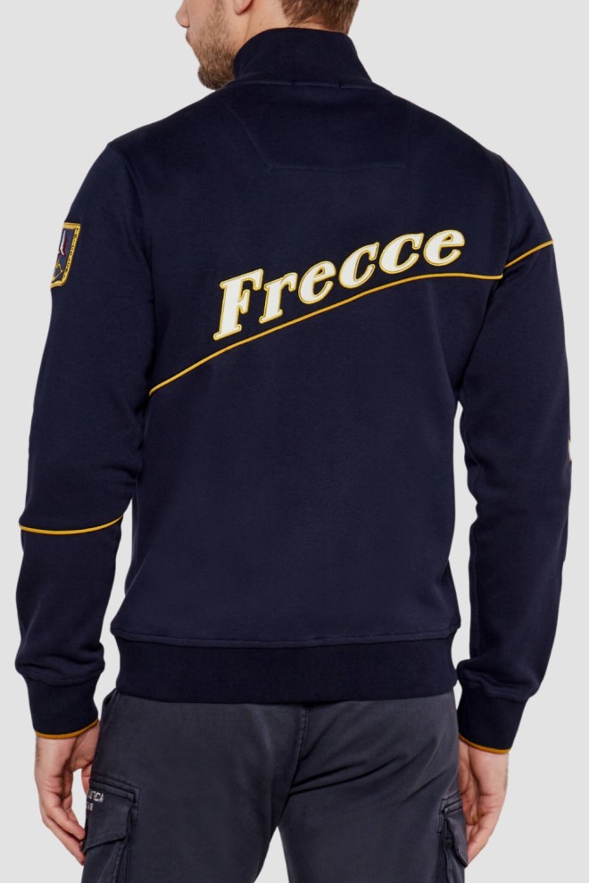 AERONAUTICA MILITARE Hanorace brodat color-block albastru marin pentru bărbați