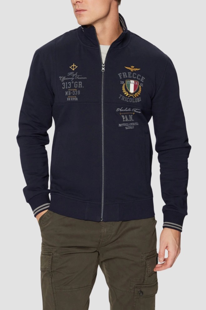 AERONAUTICA MILITARE Hanorace pentru bărbați cu blocuri de culoare albastru marin