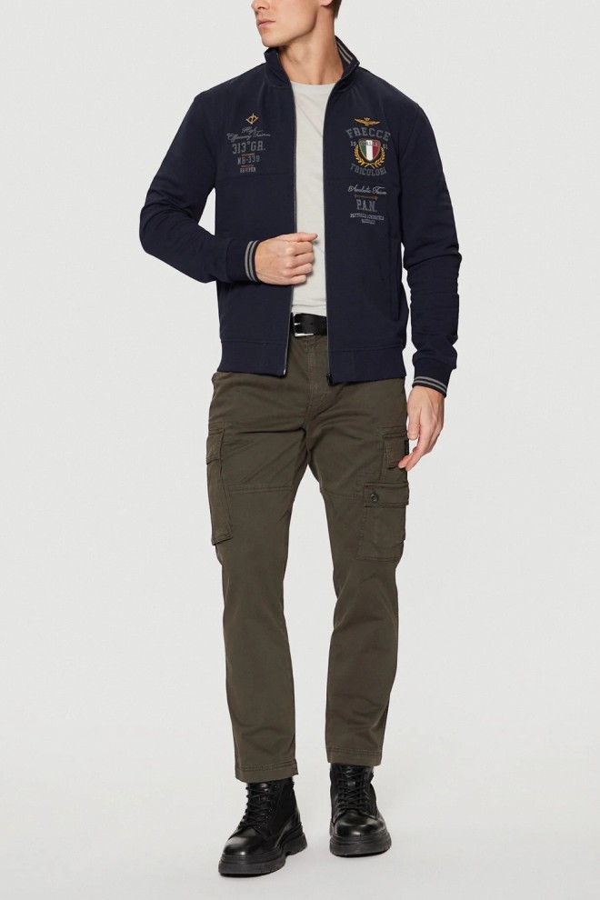 AERONAUTICA MILITARE Hanorace pentru bărbați cu blocuri de culoare albastru marin