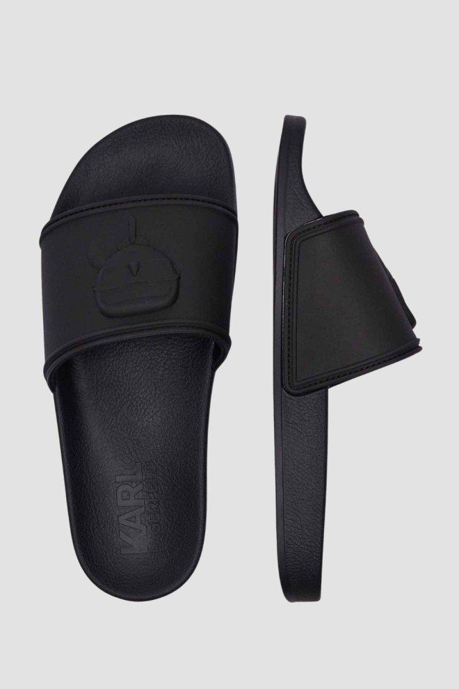 KARL LAGERFELD Czarne męskie klapki KONDO Karl NFT Relief