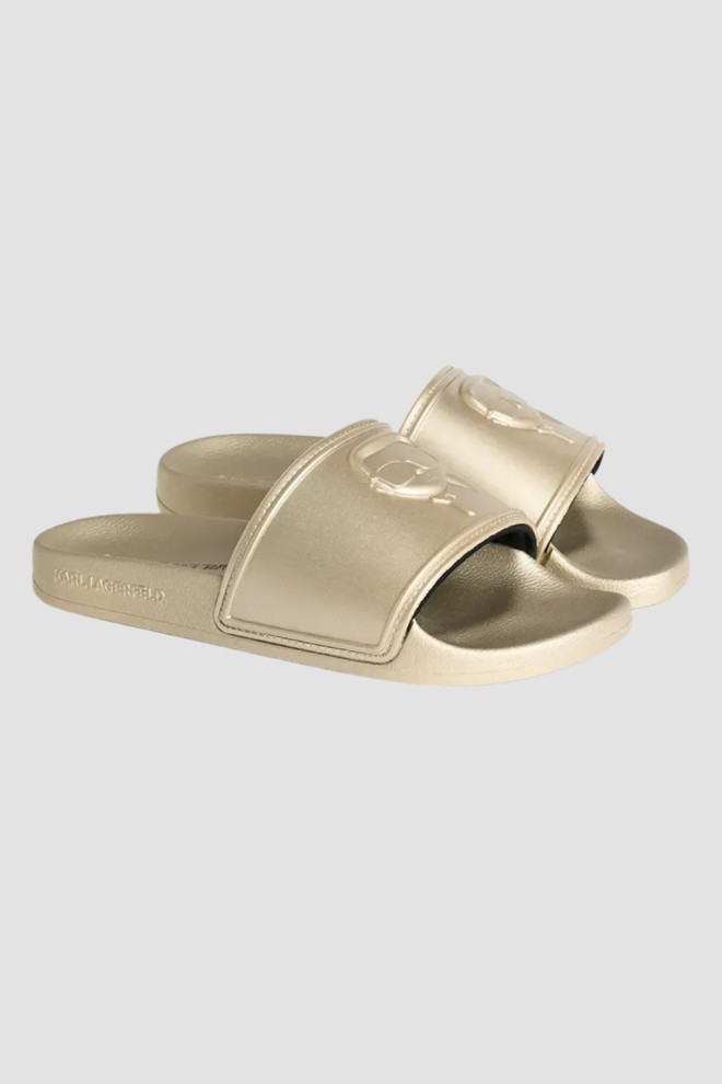 KARL LAGERFELD Femei aur KONDO 2.0 Karl NFT Relief flip-flops