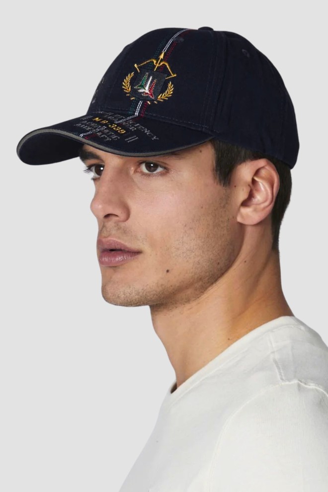 AERONAUTICA MILITARE Сzarna czapka męska Embroidered