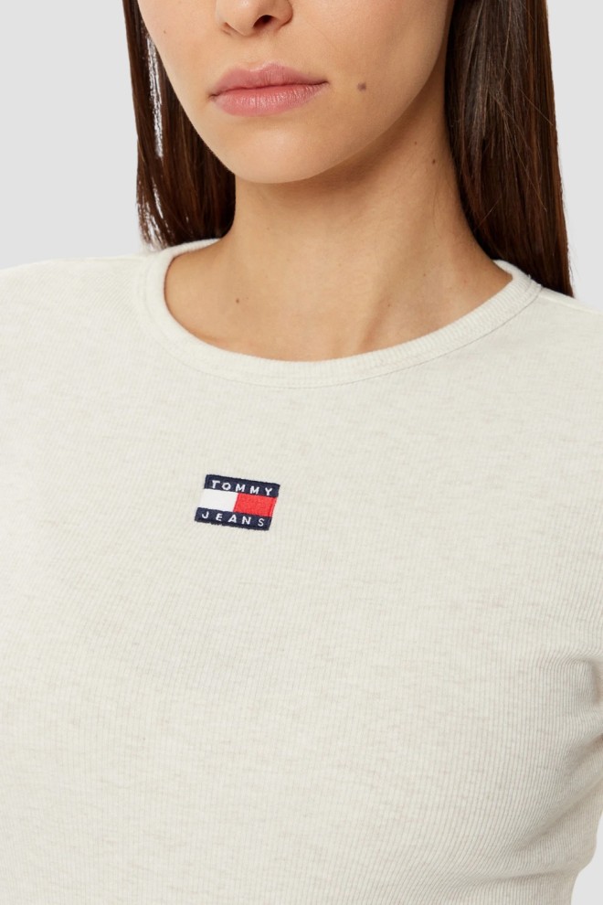 TOMMY JEANS Бежевий жіночий лонгслів