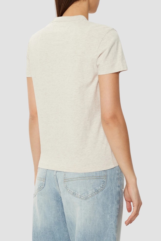 TOMMY JEANS Tricou bej pentru femei cu logo mic