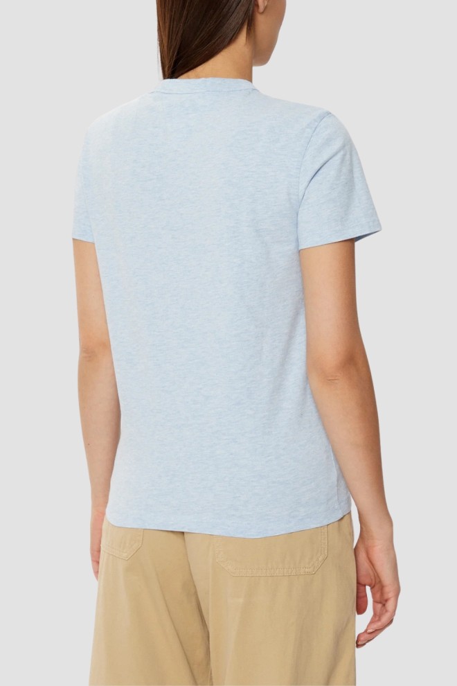 TOMMY JEANS Błękitny damski t-shirt z małym logo