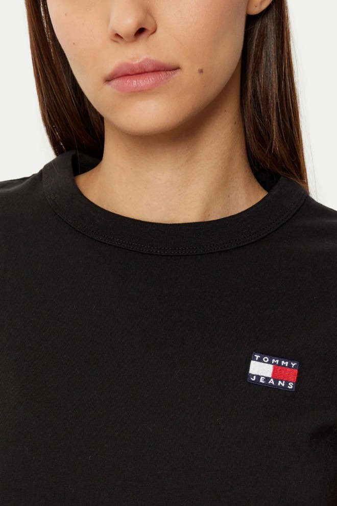 TOMMY JEANS Black women's t-shirt with small logo