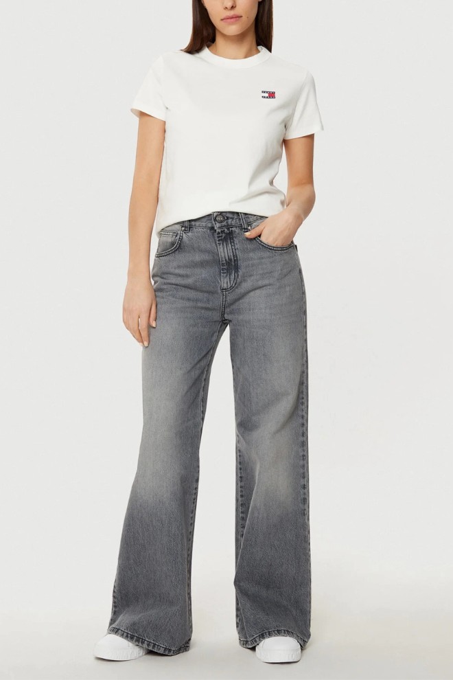 TOMMY JEANS Tricou bej pentru femei cu logo mic