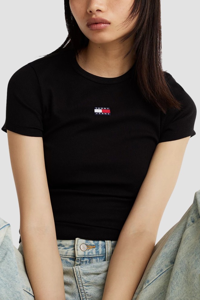 TOMMY JEANS Чорна жіноча футболка