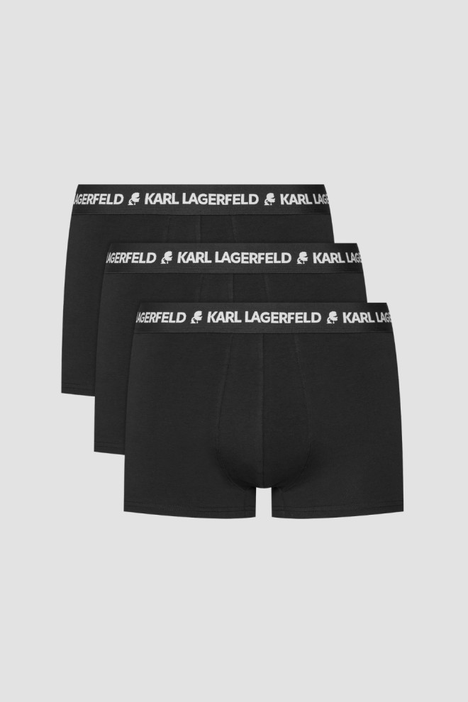 KARL LAGERFELD Boxer negru pentru bărbați 3PACK