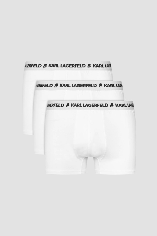 KARL LAGERFELD Boxer alb pentru bărbați 3PACK