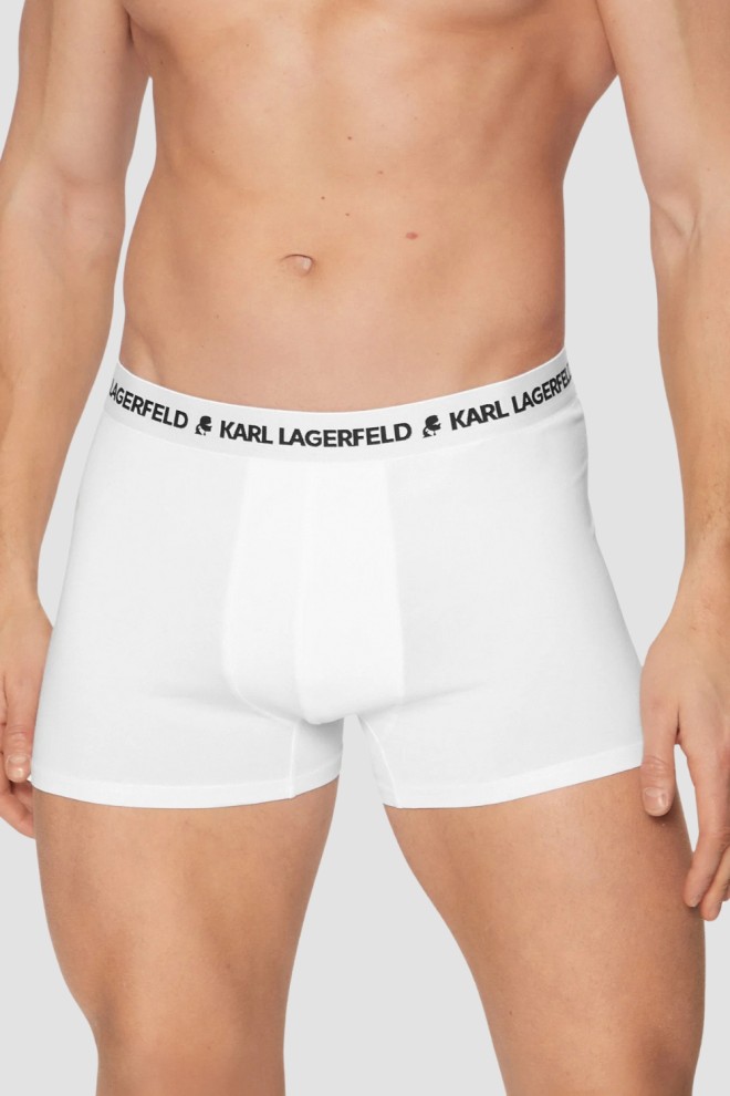 KARL LAGERFELD Boxer alb pentru bărbați 3PACK