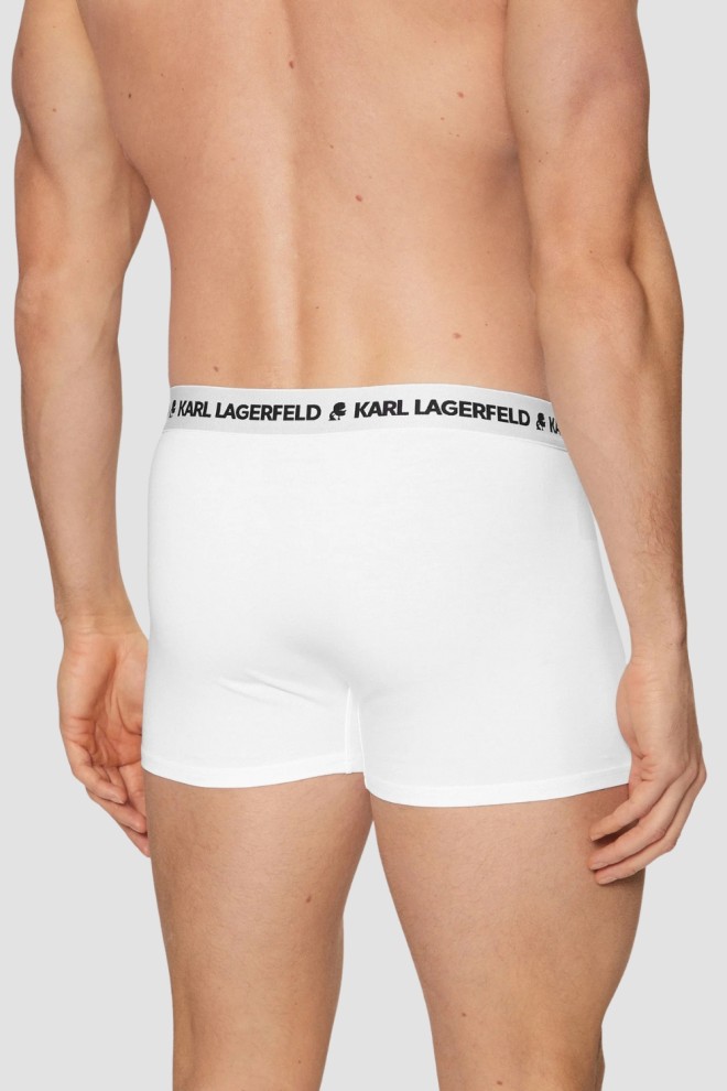 KARL LAGERFELD Boxer alb pentru bărbați 3PACK