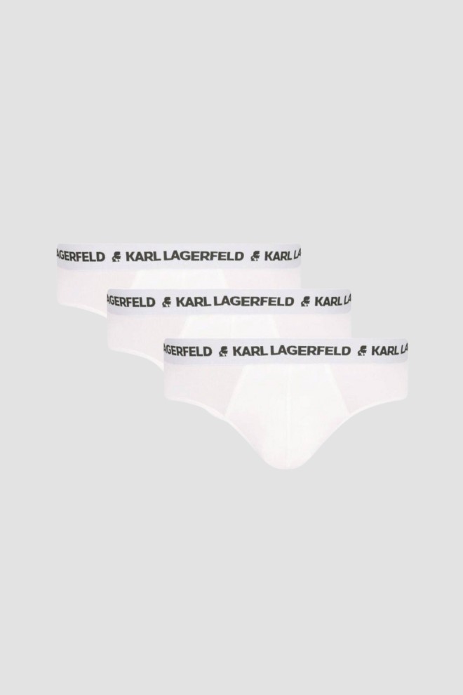 KARL LAGERFELD Slip alb pentru bărbați 3PACK