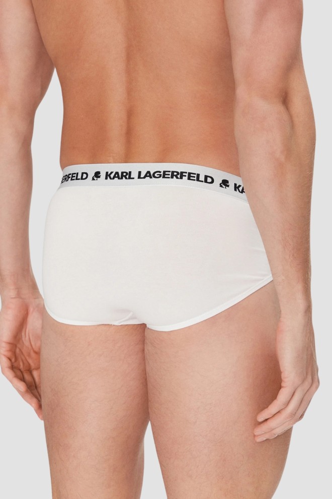 KARL LAGERFELD Slip alb pentru bărbați 3PACK