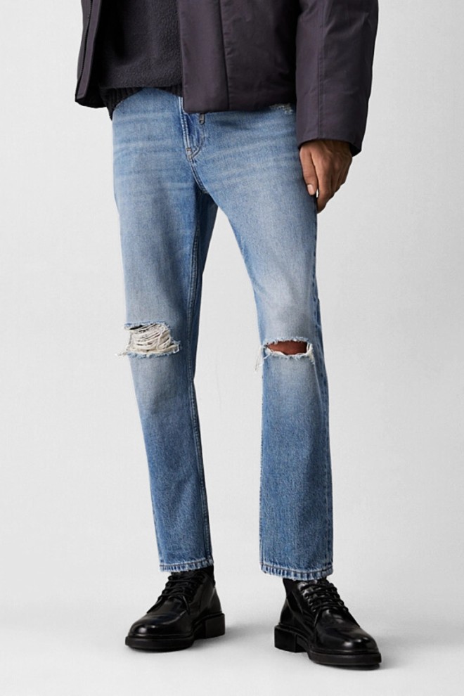 CALVIN KLEIN Błękitne męskie jeansy Dad Jean