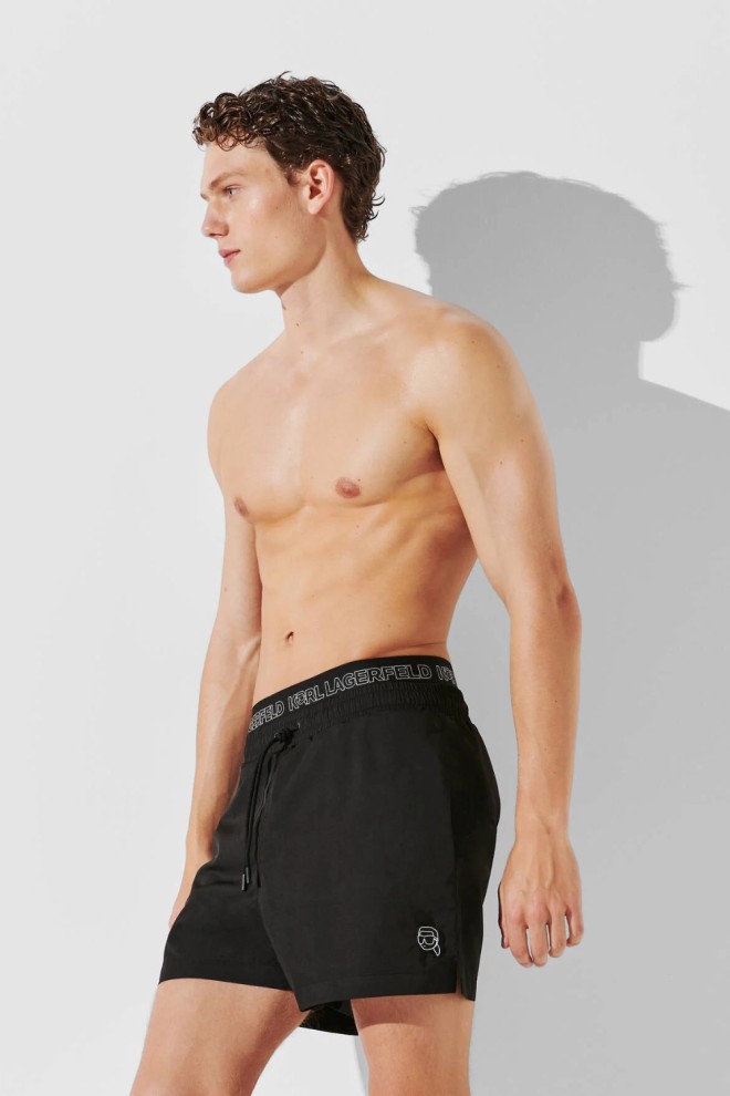 Pantaloni de baie Ikon negri KARL LAGERFELD pentru bărbați