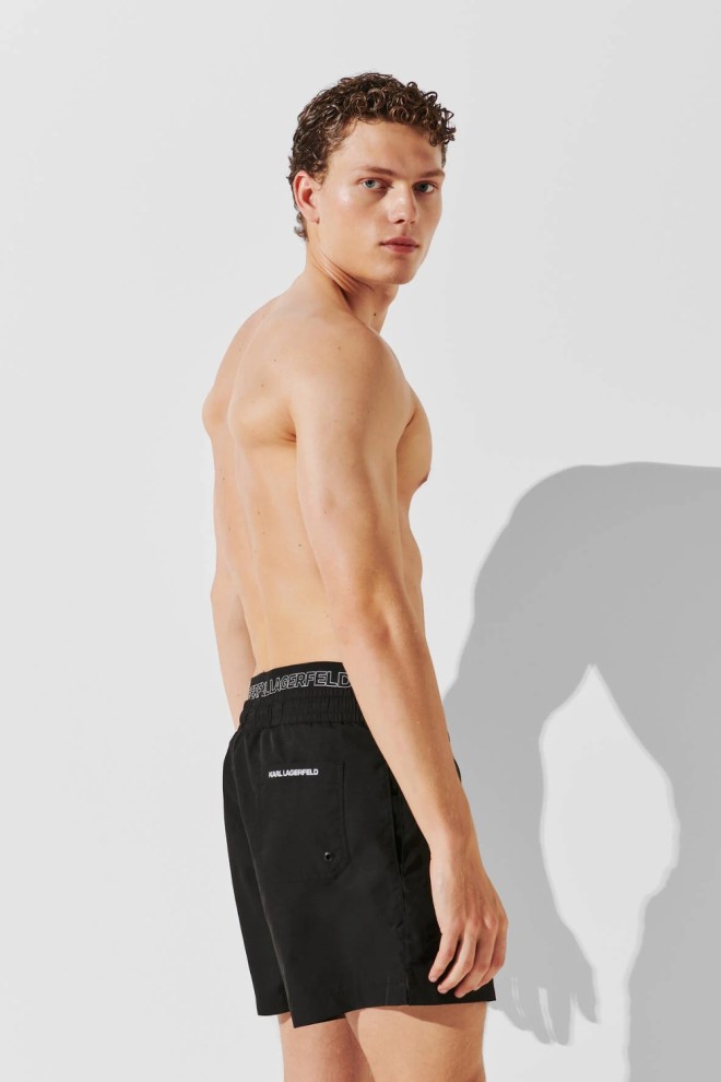 Pantaloni de baie Ikon negri KARL LAGERFELD pentru bărbați