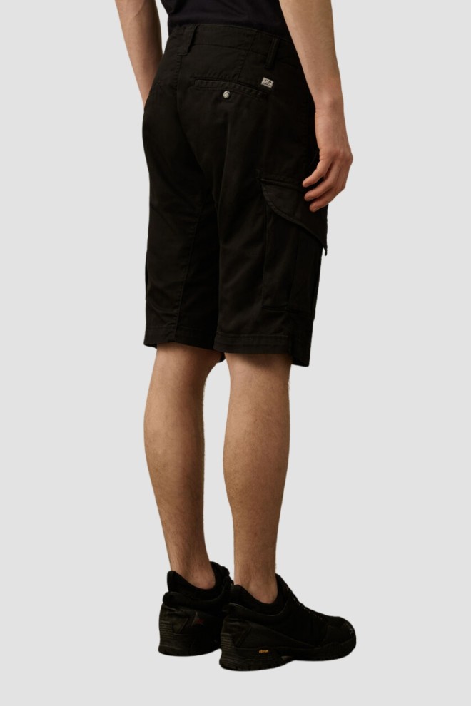 C.P. COMPANY Pantaloni scurți Bermuda-Cargo negri pentru bărbați