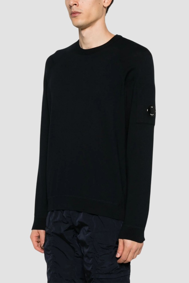 C.P. COMPANY Black Men's Thin Crew Neck Sweater