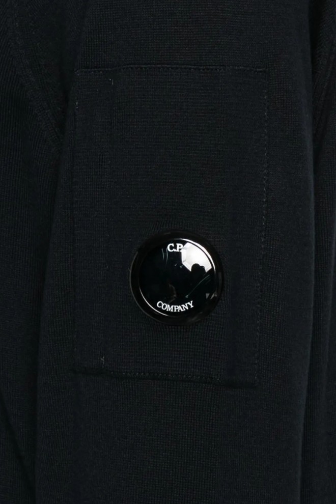 C.P. COMPANY Czarny męski cienki sweter Crew Neck
