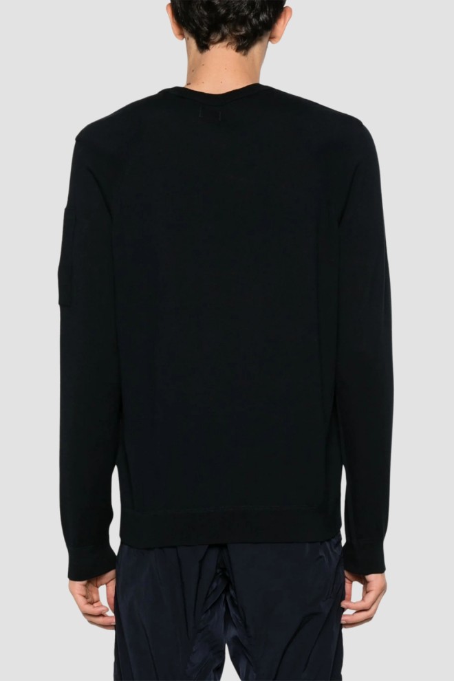 C.P. COMPANY Black Men's Thin Crew Neck Sweater