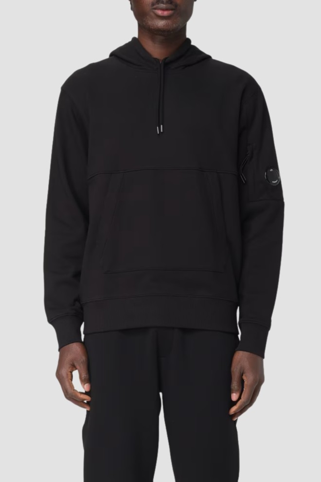 C.P. COMPANY Black Men's Sweat Hooded Sweatshirt