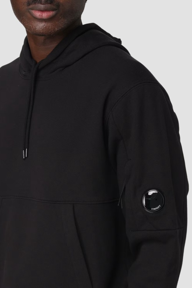 C.P. COMPANY Tricou cu glugă negru pentru bărbați