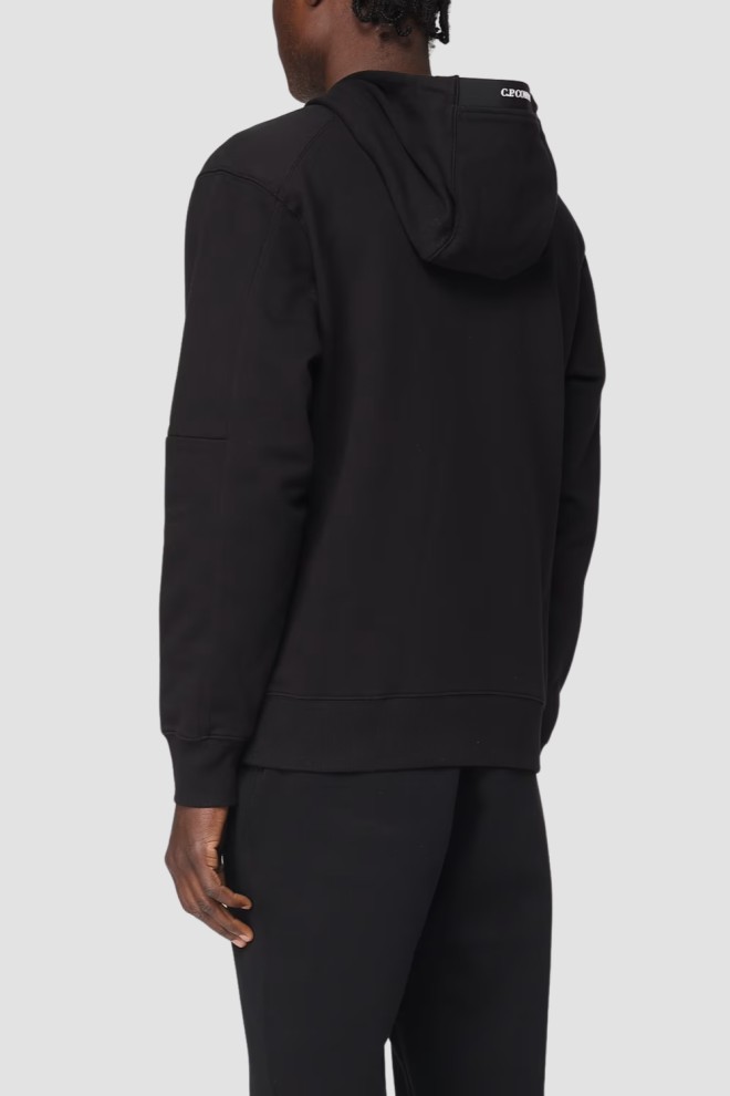 C.P. COMPANY Tricou cu glugă negru pentru bărbați