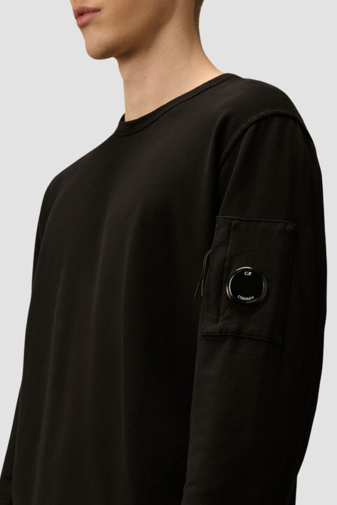 C.P. COMPANY Tricou cu gât rotund negru pentru bărbați