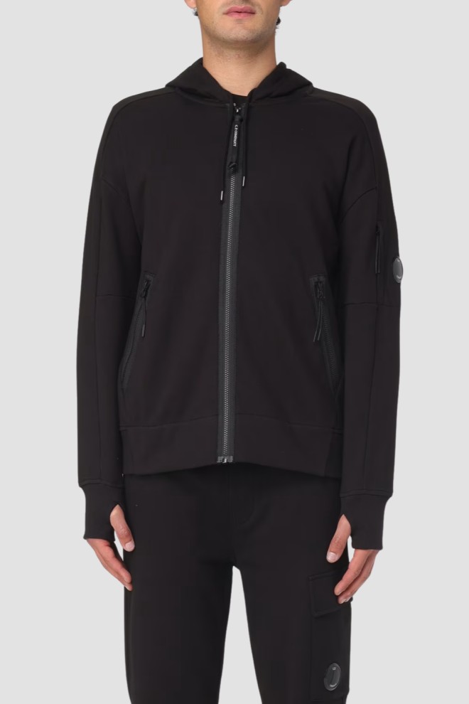 C.P. COMPANY Czarna męska bluza Hooded Open