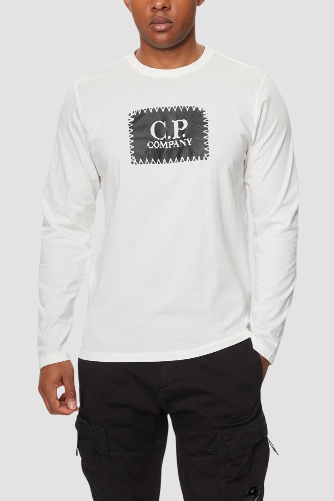 C.P. COMPANY Biały męski longsleeve