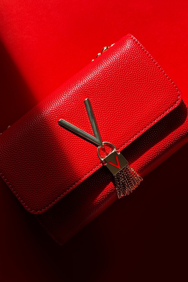 VALENTINO Divina red clutch bag