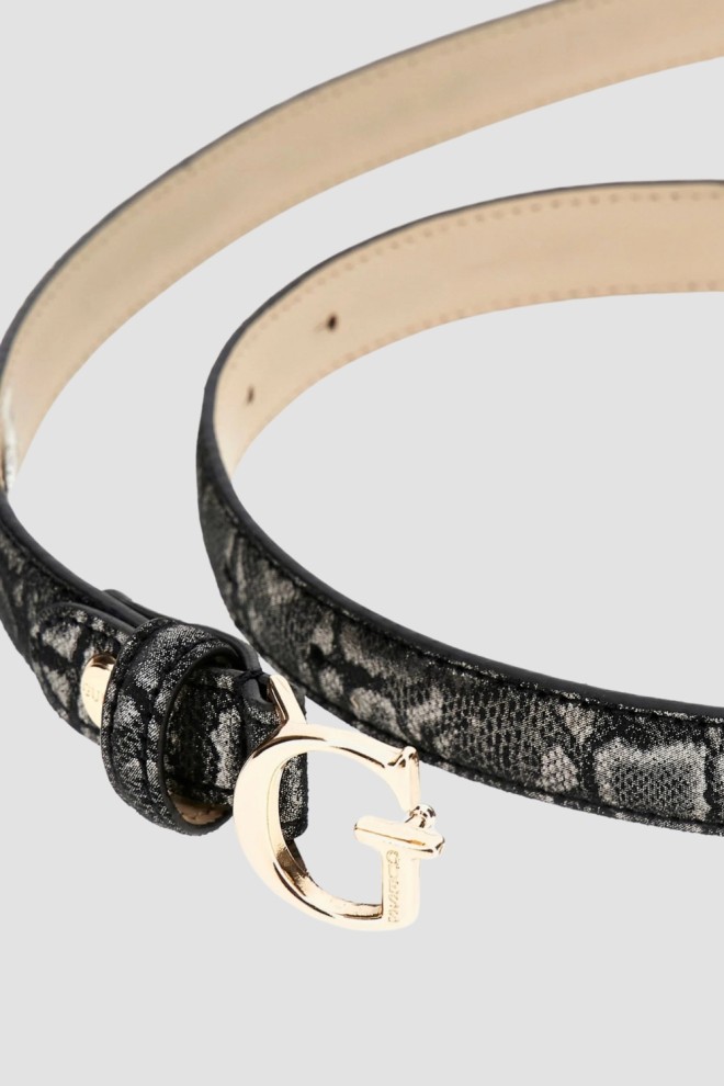 GUESS Black Women's Snake Print Adj Belt H30