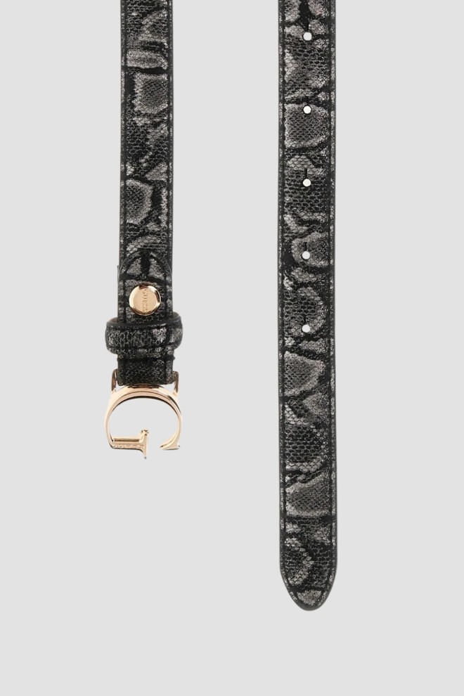 GUESS Czarny damski pasek z printem węża Adj Belt H30