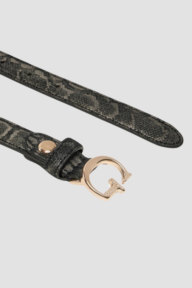 GUESS Black Women's Snake Print Adj Belt H30