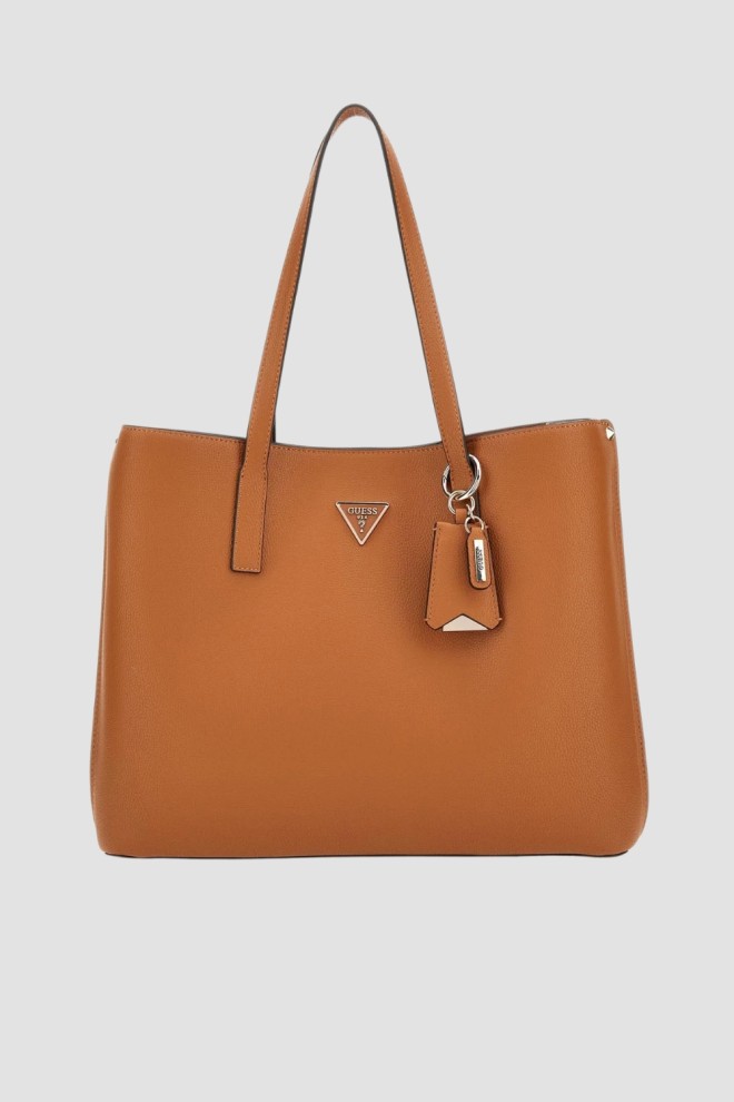 GUESS Brown Meridian Girlfriend women's shopper bag