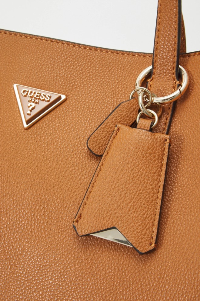 GUESS Brown Meridian Girlfriend women's shopper bag