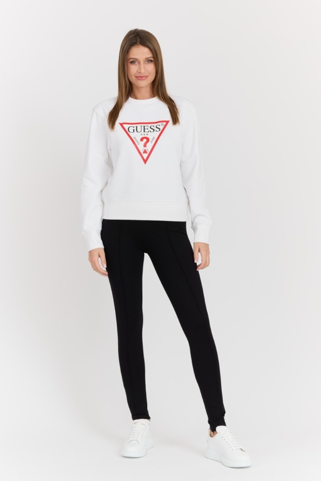 Guess Білий жіночий світшот з логотипом Original Fleece